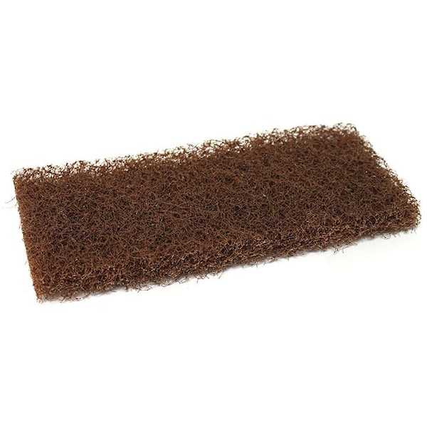 10 in Scrubbing Pad, Brown - Med/Aggressive Duty, 20PK